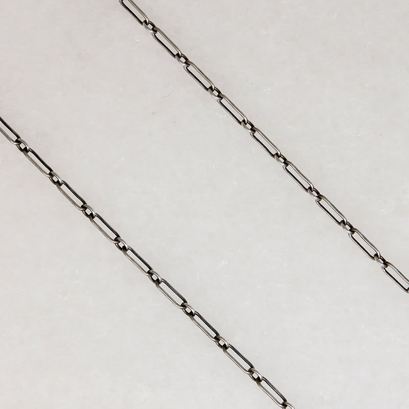 36" Long Sterling Silver Trombone Link Chain