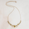 Delicate Gold & Pearl Flower Swag Necklace