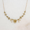Delicate Gold & Pearl Flower Swag Necklace
