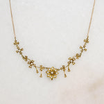 Delicate Gold & Pearl Flower Swag Necklace