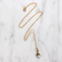 Wee Opal & Green Garnet Insect Necklace