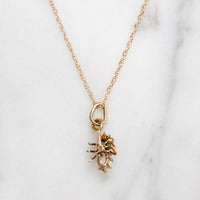 Wee Opal & Green Garnet Insect Necklace