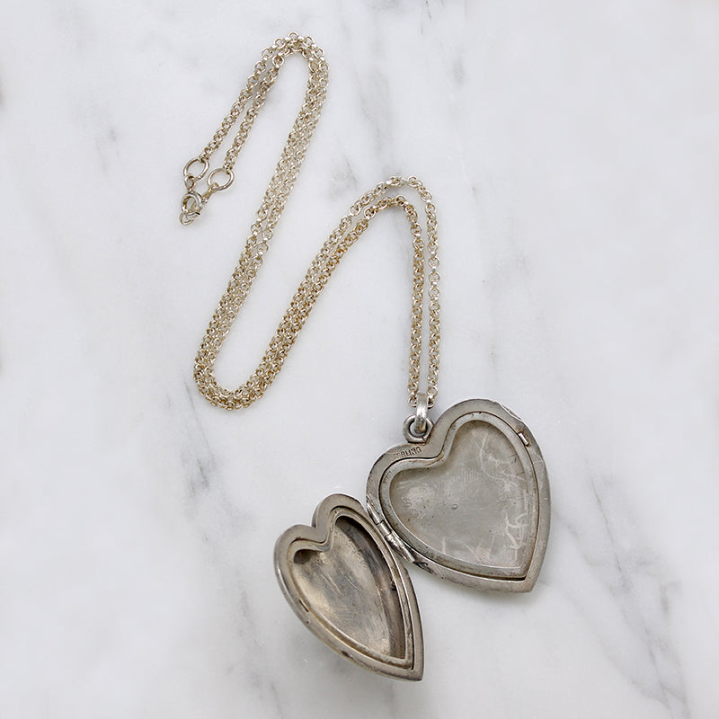 Ideal Deco Era Sterling Silver Heart Locket