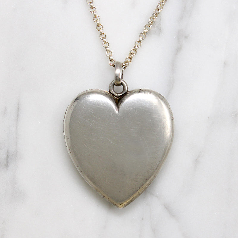 Ideal Deco Era Sterling Silver Heart Locket