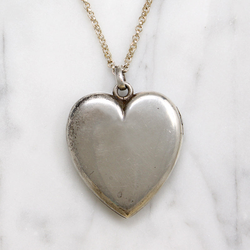 Ideal Deco Era Sterling Silver Heart Locket
