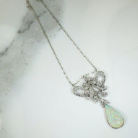 Gorgeous Antique Diamond and Opal Edwardian Necklace