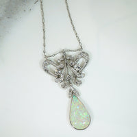 Gorgeous Antique Diamond and Opal Edwardian Necklace
