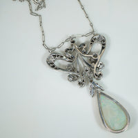 Gorgeous Antique Diamond and Opal Edwardian Necklace
