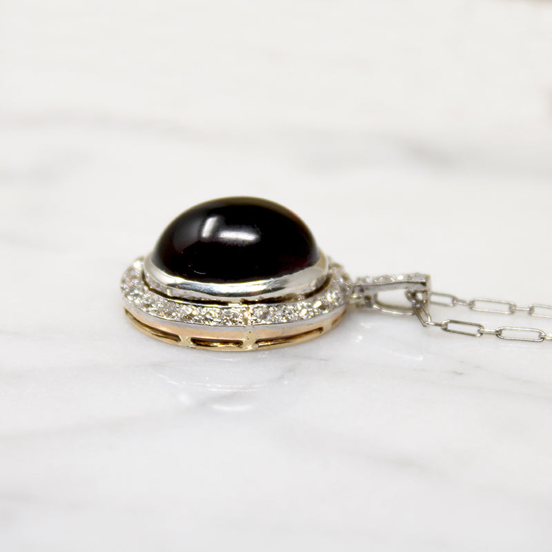 Luscious Garnet & Diamond Edwardian Necklace