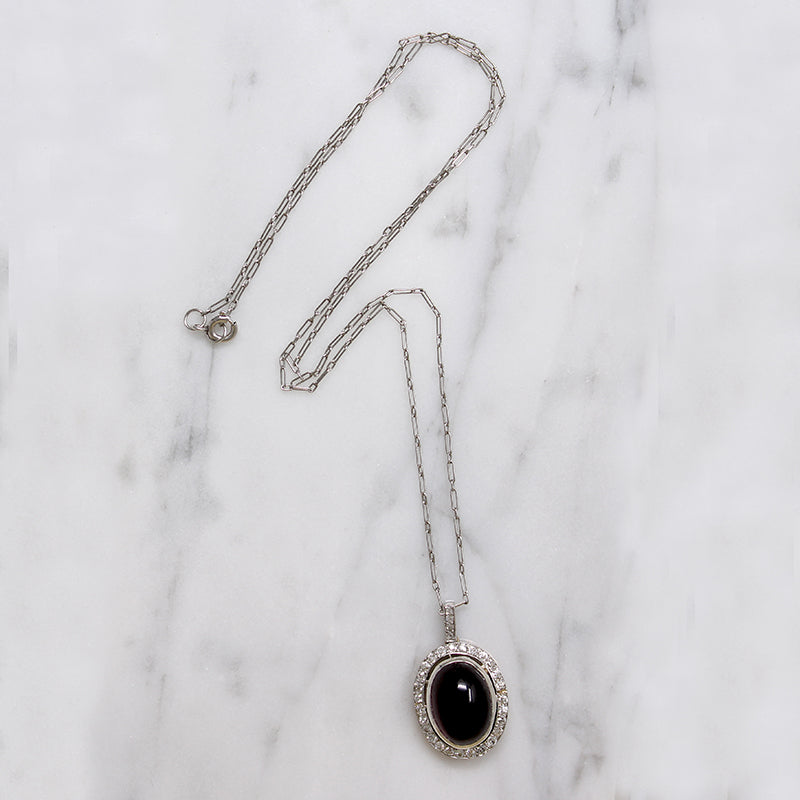 Luscious Garnet & Diamond Edwardian Necklace