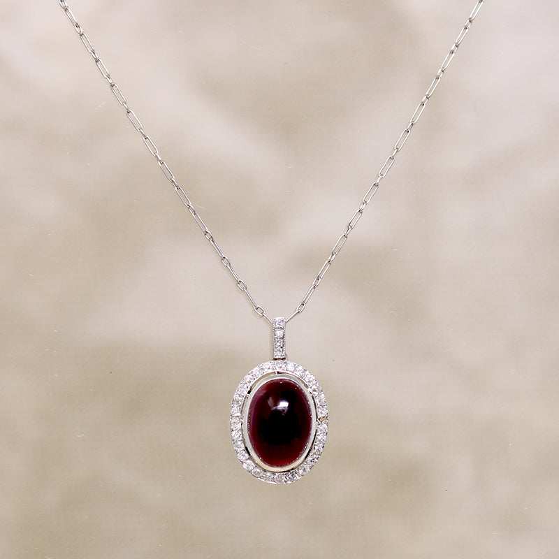 Luscious Garnet & Diamond Edwardian Necklace