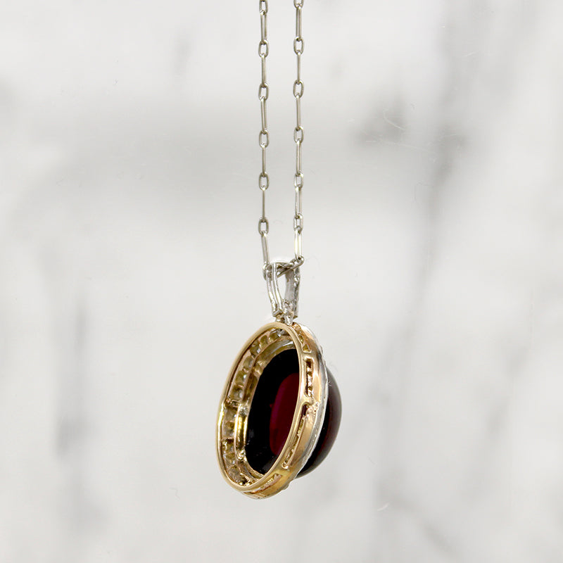 Luscious Garnet & Diamond Edwardian Necklace