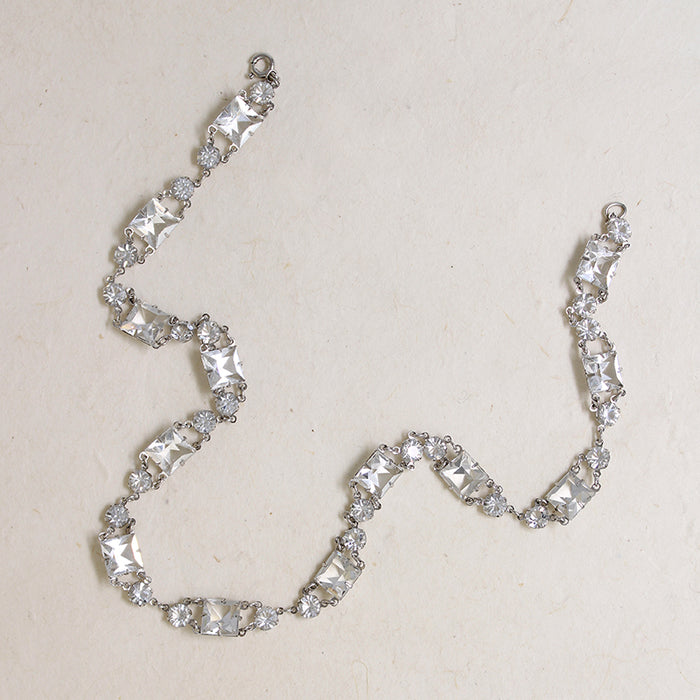 Glamorous Art Deco Crystal & Sterling Silver Choker