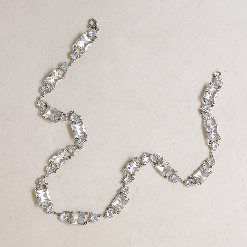 Glamorous Art Deco Crystal & Sterling Silver Choker