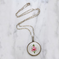 Romantic Mid Century Enamelled Rose Locket