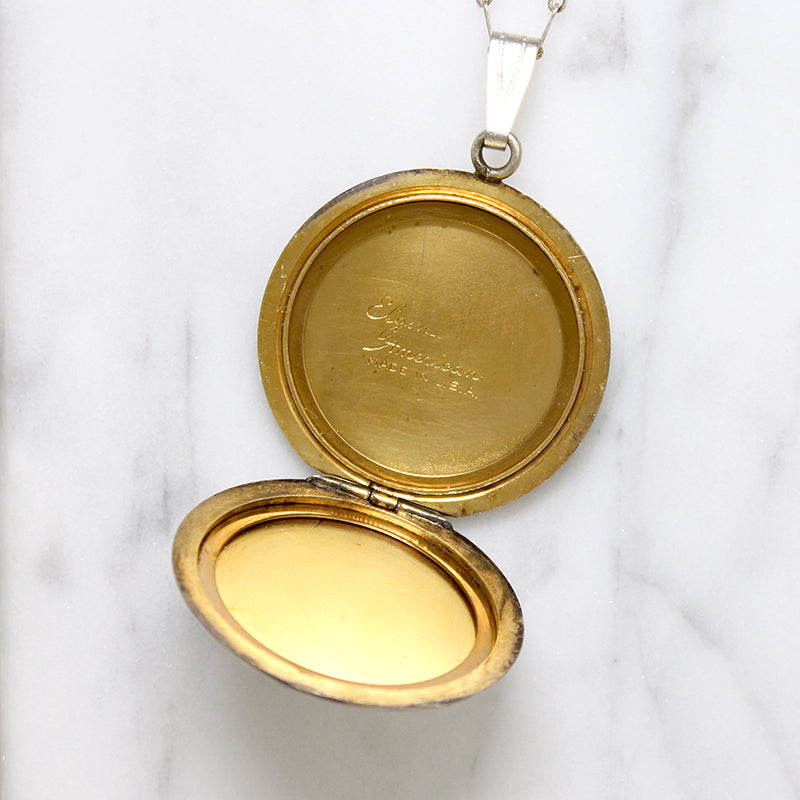 Romantic Mid Century Enamelled Rose Locket