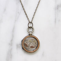 Victorian Engraved Sterling Locket with Gold Details