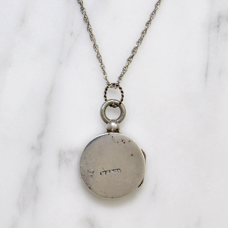 Victorian Engraved Sterling Locket with Gold Details