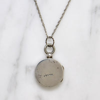 Victorian Engraved Sterling Locket with Gold Details