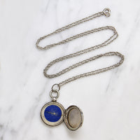 Victorian Engraved Sterling Locket with Gold Details