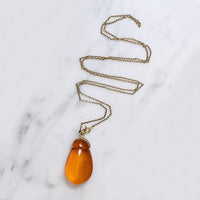Striking Mid Century Amber & Gold Necklace