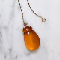 Striking Mid Century Amber & Gold Necklace
