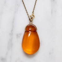 Striking Mid Century Amber & Gold Necklace