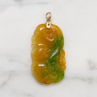 Clever Green & Orange Jade Gourd Pendant
