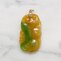 Clever Green & Orange Jade Gourd Pendant