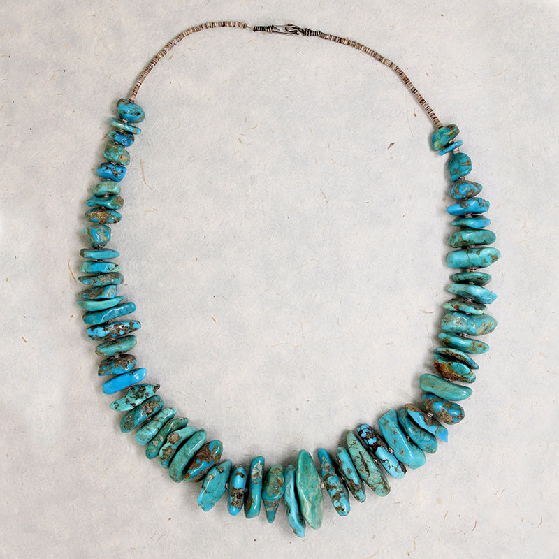 Turquoise Nugget & Heishi Bead Necklace