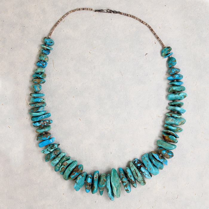 Turquoise Nugget & Heishi Bead Necklace