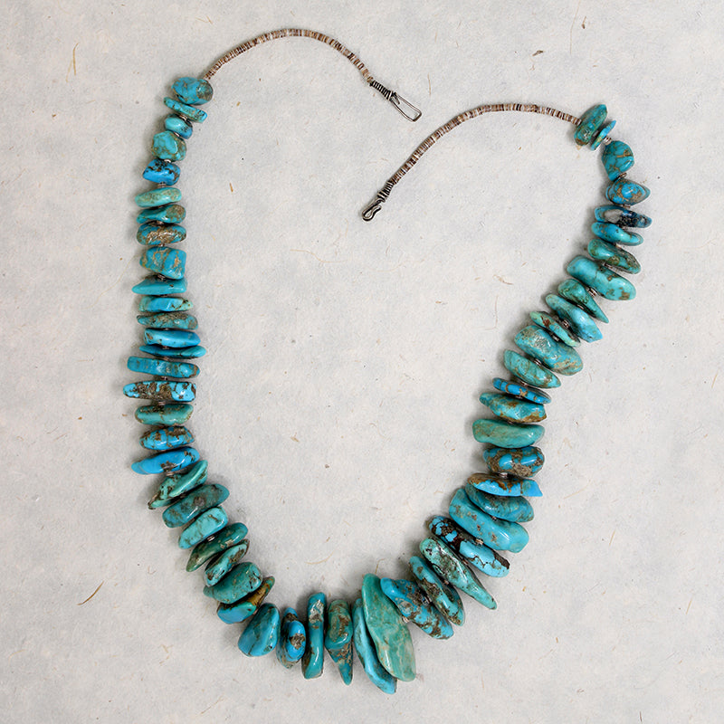 Turquoise Nugget & Heishi Bead Necklace