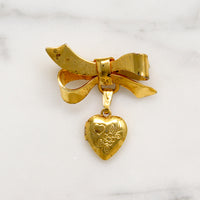 Cutie Heart Locket & Bow Brooch 