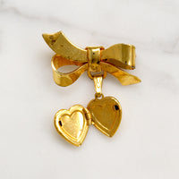 Cutie Heart Locket & Bow Brooch 