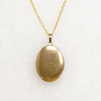 Oval Gold Fill Locket Engraved with Flowers
