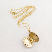Oval Gold Fill Locket Engraved with Flowers