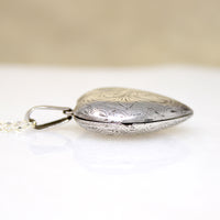 Large Engraved Sterling Silver Heart Locket