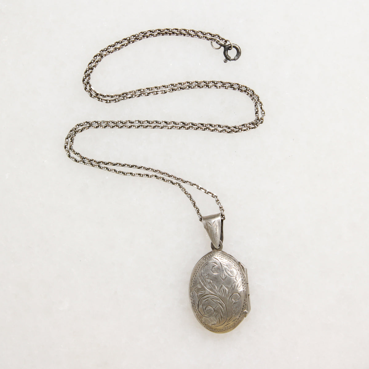 Victorian Revival Sterling Silver Oval Locket