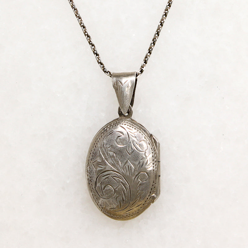 Victorian Revival Sterling Silver Oval Locket