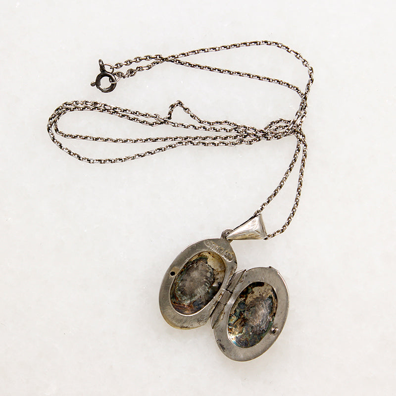 Victorian Revival Sterling Silver Oval Locket