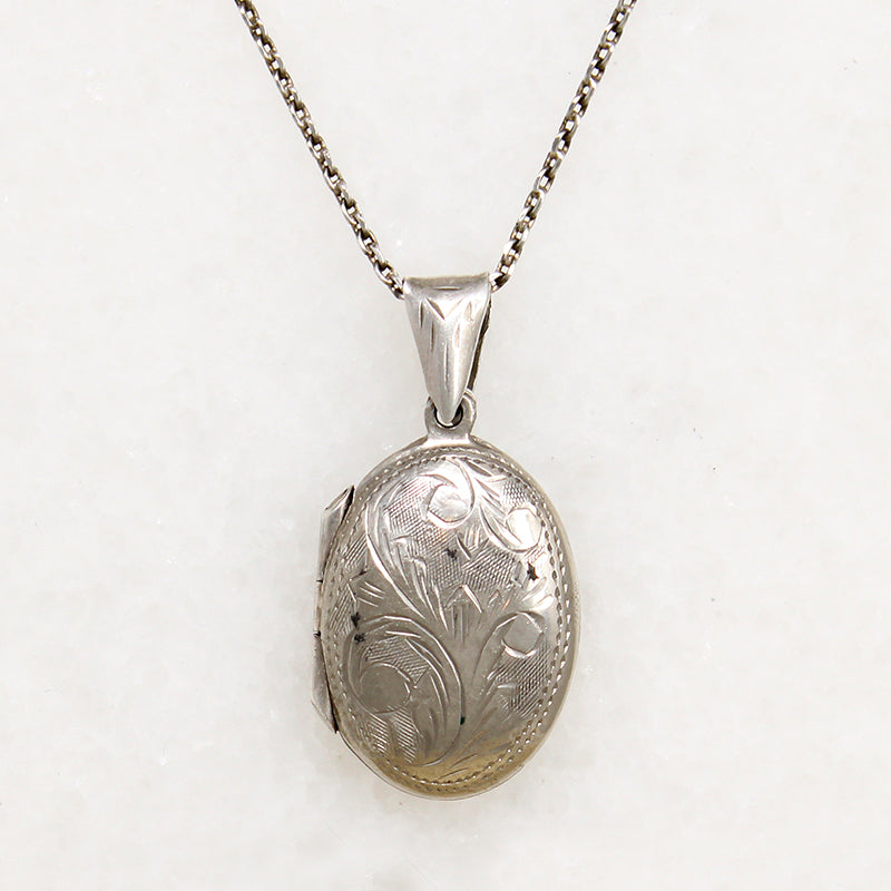 Victorian Revival Sterling Silver Oval Locket