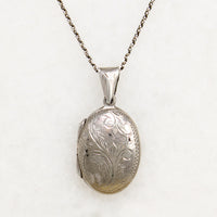 Victorian Revival Sterling Silver Oval Locket