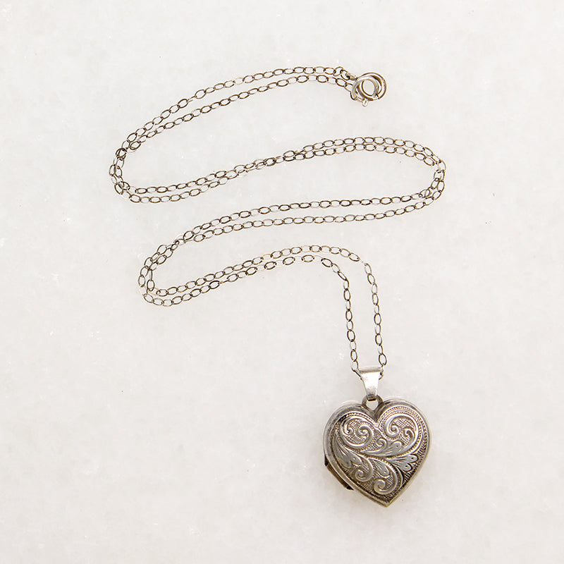 Engraved Sterling Silver Love Token Heart Locket