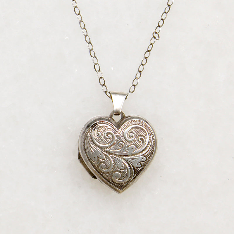 Engraved Sterling Silver Love Token Heart Locket