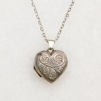 Engraved Sterling Silver Love Token Heart Locket