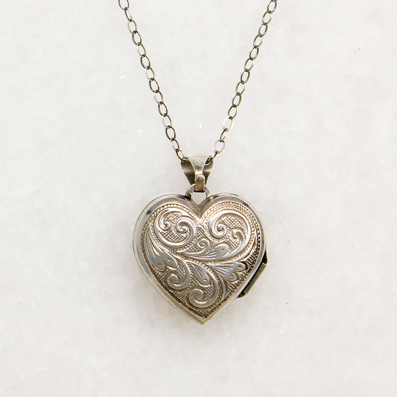 Engraved Sterling Silver Love Token Heart Locket
