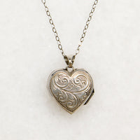 Engraved Sterling Silver Love Token Heart Locket