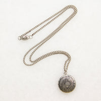 Engraved Round Silver-Tone Locket