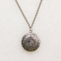 Engraved Round Silver-Tone Locket