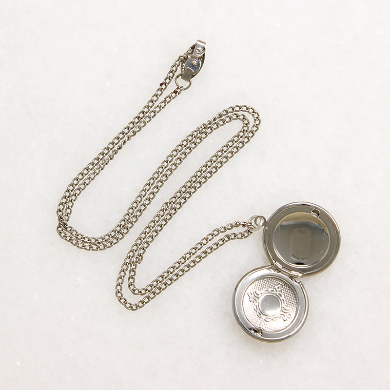 Engraved Round Silver-Tone Locket